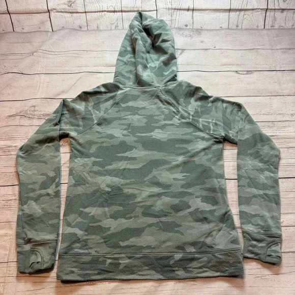 Athleta Girl Sweatshirt Hoodie Long Sleeve Green Camo Youth Girls Size Large 12 - Picture 10 of 11